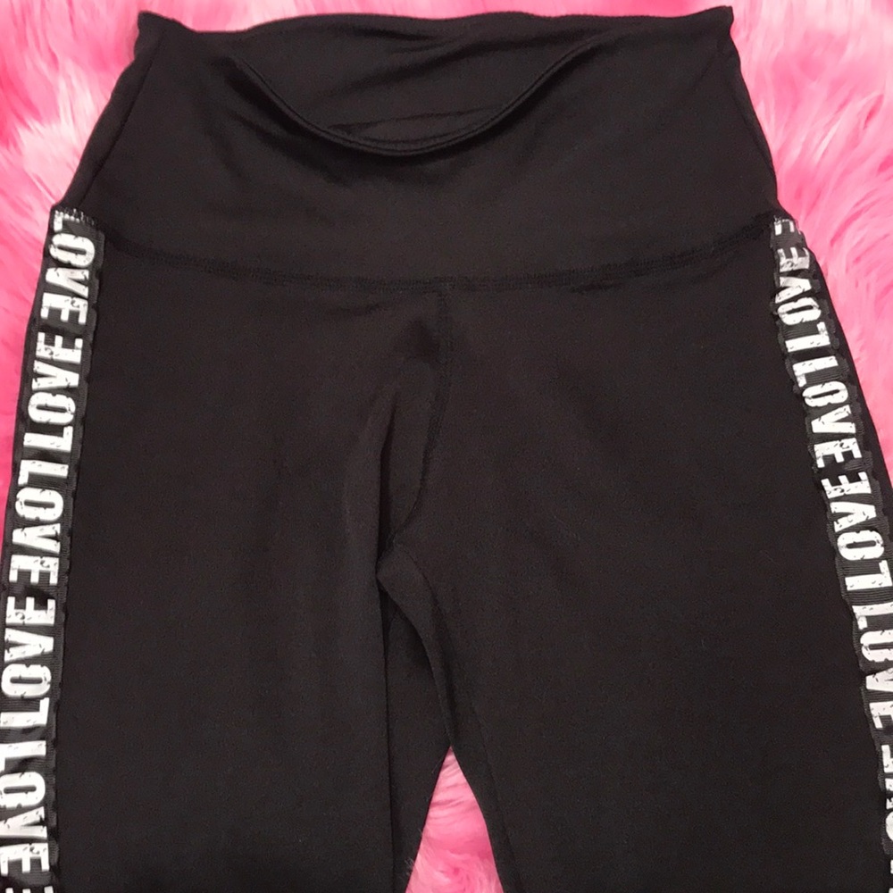 High waisted leggings with " love" on the sides